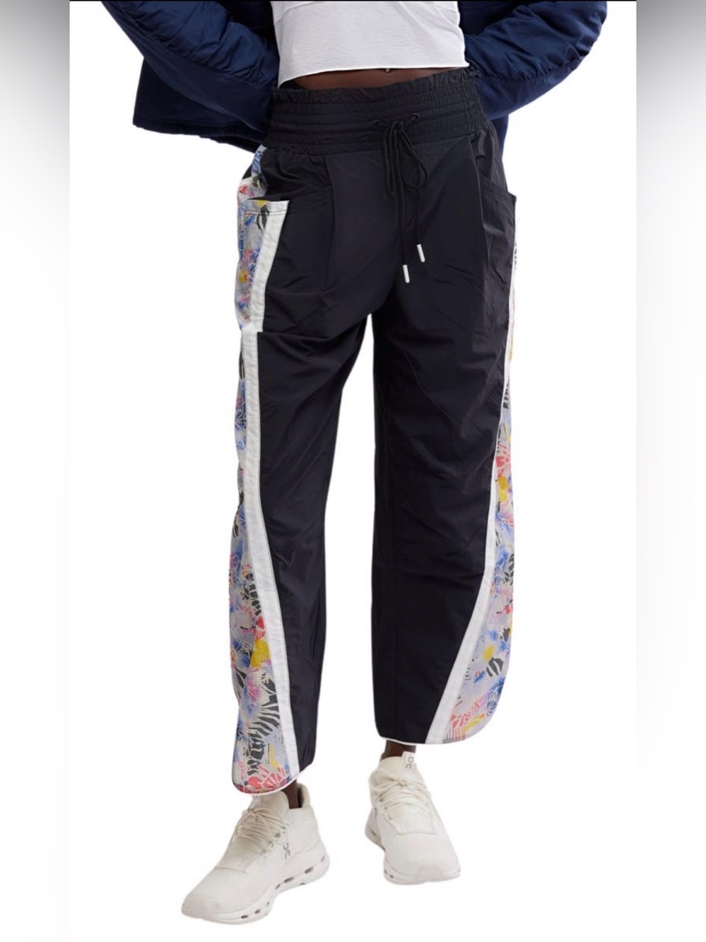 FP Movement Champ Is Here Barrel Leg Track Pants M Floral Y2K Parachute